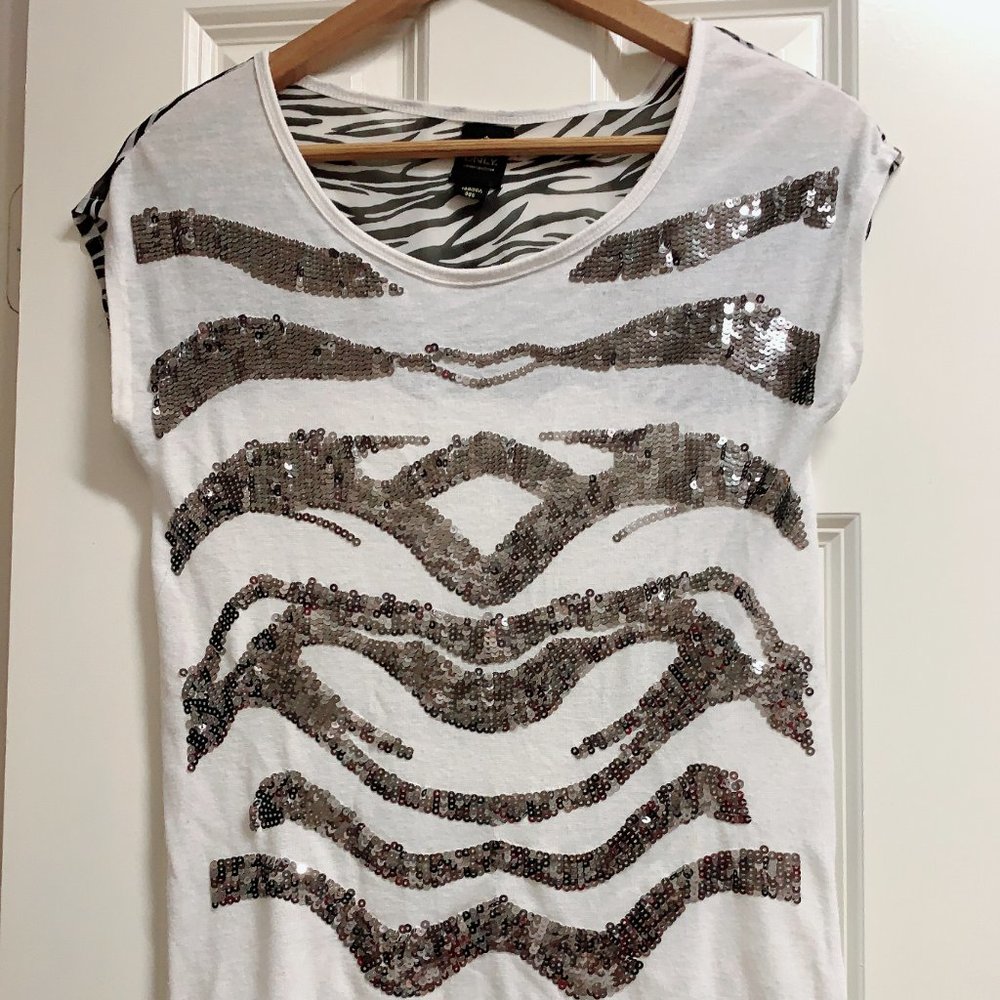 ONLY Party Top with Sequin and Pattern Details